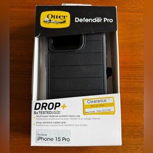 OtterBox Defender Pro Case w/Belt Clips for iPhone 15 Pro — Black